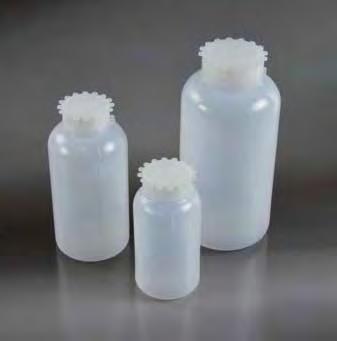 CYLINDRICAL BOTTLES, NARROW NECK BOTTIGLIE CILINDRICHE COLLO STRETTO In polyethylene, graduated, with inner cap. Particularly useful for the storage of both acids and alkalis.