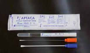 The transport swabs are composed of a soft rayon tip with plastic or aluminum applicator stick and a labelled cylindrical test tube Ø12x150 mm.