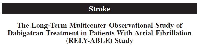 Long term Multicenter Extension of Dabigatran treatment in patients with AF (RELY-ABLE), follow-up 2.3 years 3.74% D150 vs 2.99% D110 HR 1.26 (1.04-1.56) Conclusioni.