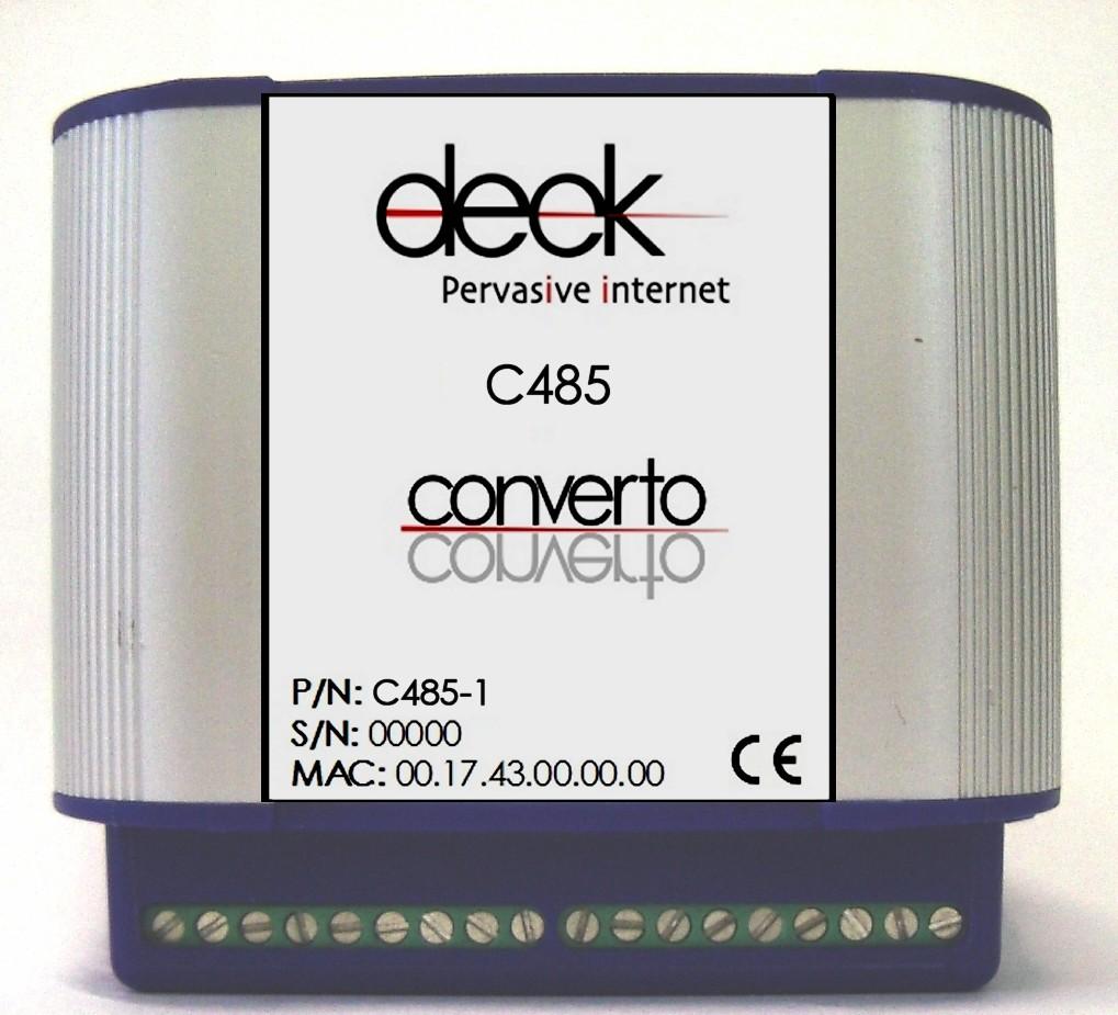 1.1 Caratteristiche 10-BaseT standard interface stack TCP/IP integrato Alimentazione: 12VDC,150mA 1 o 2 porte seriali RS485 Interfaccia di configurazione Telnet Utilità Windows per la configurazione