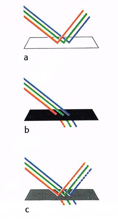 Il nostro occhio percepisce solo una piccola parte delle onde luminose esistenti in natura; a questa corrisponde uno spettro di sette colori (o più correttamente allo spettro del visibile): il rosso,