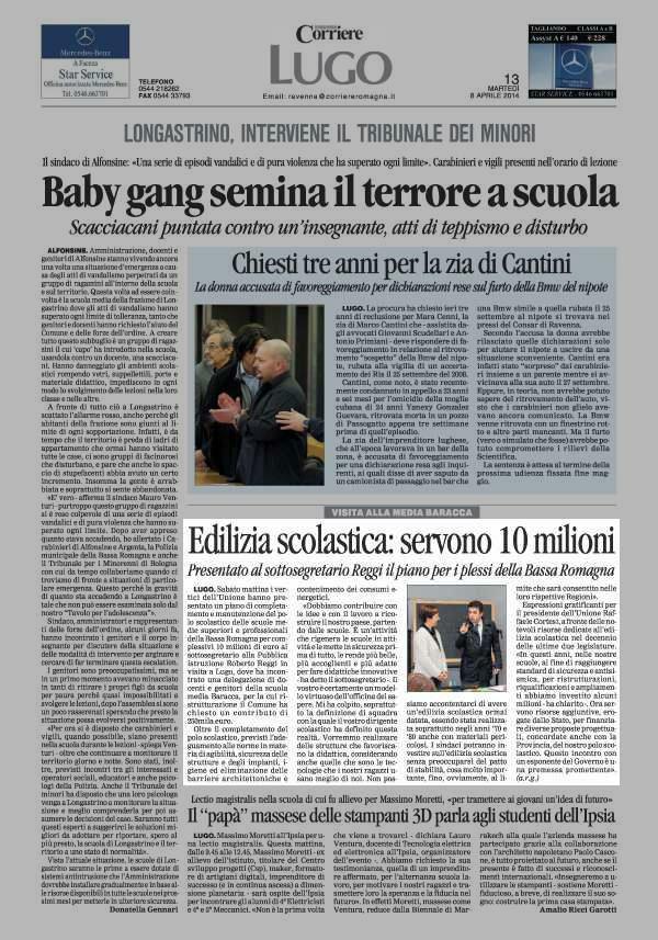 Pagina 13 Corriere di Romagna (ed. Ravenna Imola) Corriere di Romagna Ravenna Edilizia scolastica: servono 10 milioni Presentato al sottosegretario Reggi il piano per i plessi della Bassa Romagna.