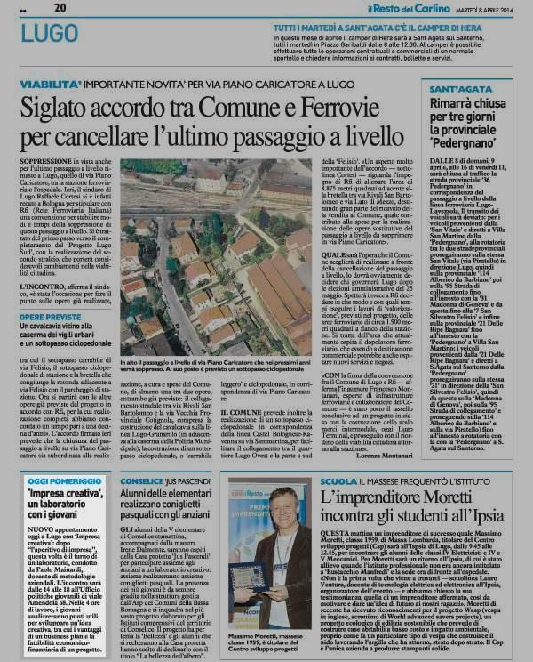 Pagina 20 Il Resto del Carlino (ed. Ravenna) Il Resto del Carlino Ravenna OGGI POMERIGGIO.?Impresa creativa', un laboratorio con i giovani NUOVO appuntamento oggi a Lugo con? Impresa creativa': dopo?