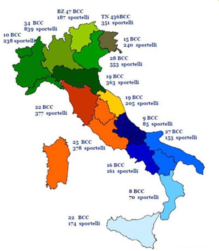 Credito Cooperativo Una posizione di primo piano nel panorama bancario italiano 337 Banche di Credito Cooperativo Casse Rurali 4.374 Sportelli bancari (14,9% QM) 1.243.