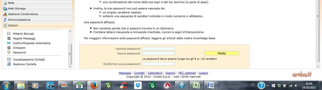 AGGIORNATA o PASSWORD MODIFICATA CON SUCCESSO - Al termine