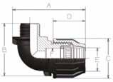 94 Gomito a 90 Filettato Maschio MISURE dxr A B C D E F MINI QUANTITA PER 707016 16-1/2 74.63 55.75 39.25 35.00 17.50 17.50 25 600 2,63 707017 16-3/4 74.73 57.00 39.25 35.00 17.50 17.50 25 600 2,63 707020 20-1/2 85.