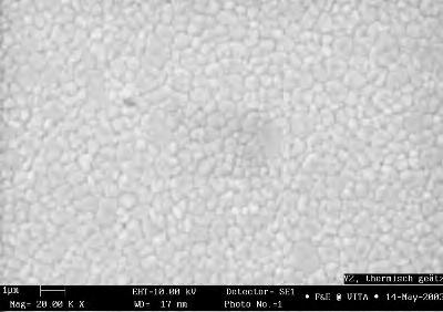 elementi. In-Ceram ALUMINA è costituito da corindone sintetico, ricavato da bauxite Fig. 2 Struttura ALUMINA infiltrata con vetro (ingrandimento 0.