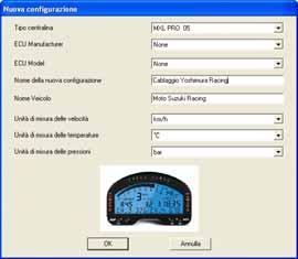 Configurazione MXL PRO 05 Yoshimura Racing Harness [RACE STUDIO 2] MXL PRO 05 Yoshimura Racing Harness si può interfacciare col PC per: scaricare i dati immagazzinati nella sua memoria interna da 16