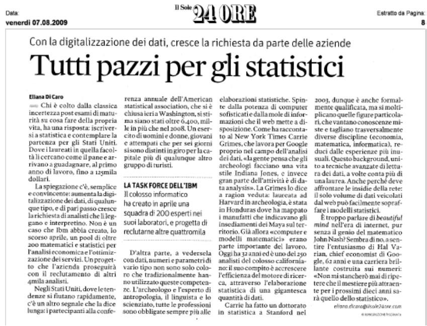 Statstca a.a. 215/216 Materale ddattco Lbro d testo: Statstca, metodologe per le scenze economche e socal. Borra, D Cacco. McGraw-Hll.