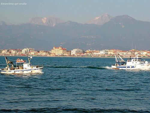 Fig. 5 Pescherecci a strascico in prossimità del porto di Viareggio.