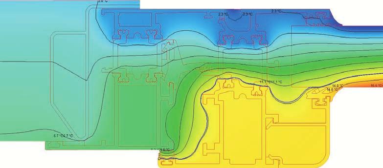 Trasmittanza termica Controtelaio termico Conduttanza (Uf): 4.08 W/m K Conduttanza (LfD): 0,67 W/mK Lunghezza telaio (Bf): 0.