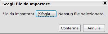 In questa finestra l'anno indicato (anno d'impianto del programma) è immodificabile dall'utente, quindi, nel caso in cui l'anno da cui effettuare l'importazione non corrisponda a quello riportato,