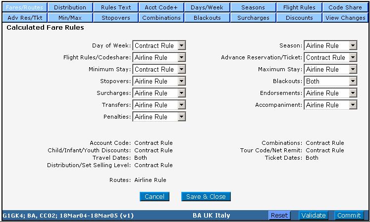 Non è possibile combinare gli Endorsement: uno avrà sempre la precedenza sull altro. Alcuni campi sono fissi. Ad esempio, Combinations permette solo di applicare la regola del contratto.