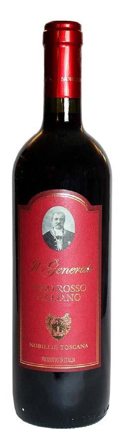 Vino Rosso Italiano Il Generale Temperatura Temperature 80% Sangiovese 20% vitigni complementari. 80% Sangiovese and 20% complementary winery. rosso rubino. Ruby red.