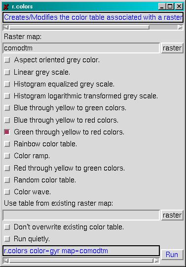impostare i colori di una carta raster carta raster tavole di colori predefiniti in questo esempio si associa alla carta