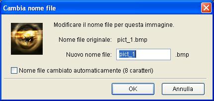 tutto] per sovrascrivere e memorizzare. Selezionare [Salva con nome] per visualizzare la schermata [Cambia nome file].