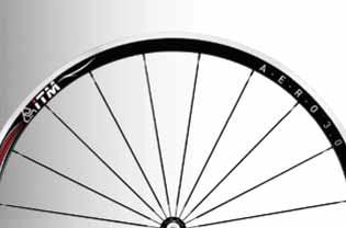 Front wheel with 20 radial spokes and rear wheel with, 24 spokes crossed in the free wheel side. Used for clincher.