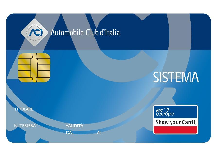 Tessera ACI Sistema 2015 ACI Sistema è la tessera che offre tutti i servizi di assistenza tecnica in Italia e nei paesi dell'unione Europea sull'auto o moto associata (chiunque guidi l auto