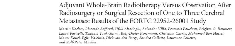 Standard adjuvant WBRT reduces the probability of intracranial relapses from nearly 80% to