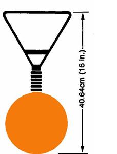 Oppure fatta con una barra di metallo tonda di Ø max 12,7 mm, piegata a forma triangolare in modo tale che nessun lato superi i 190