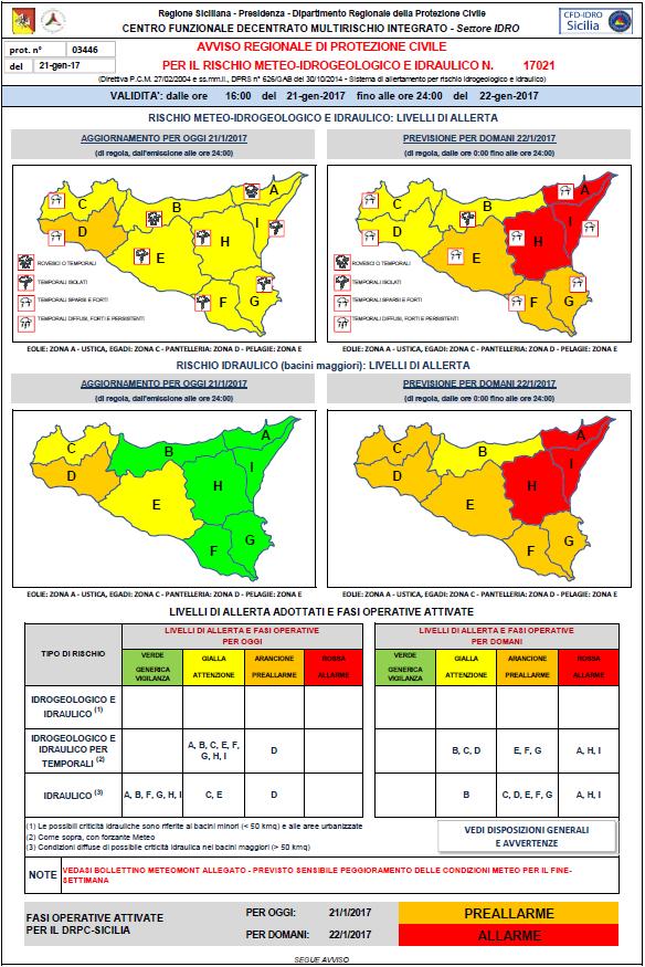 L AVVISO REGIONALE DI PROTEZIONE CIVILE PER IL RISCHIO