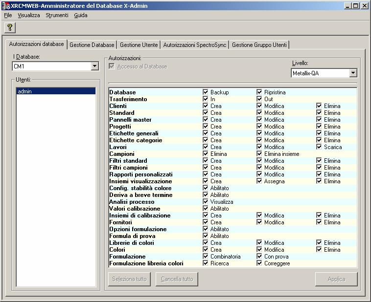 11. Fare clic sulla scheda Autorizzazioni Database per assegnare autorizzazioni database per questo