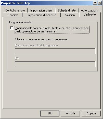 10. Fai clic sulla scheda Ambiente ed effettua le selezioni mostrate in 10.