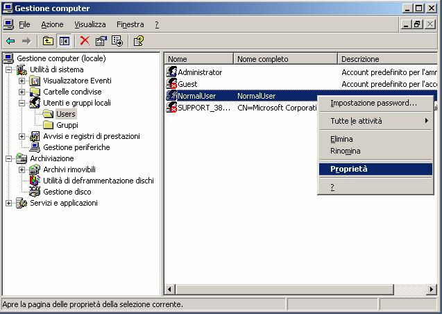 L'utente che può connettersi al computer e l'utente creato in X-RiteColor Master tramite