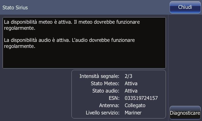 Per ulteriori informazioni, andare sul sito www.siriusxm.com/marine weather.