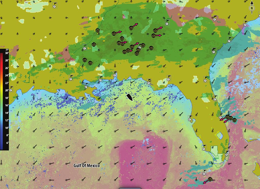 Tonalità colori precipitazioni Icona Previsione per la città Barra colori SST