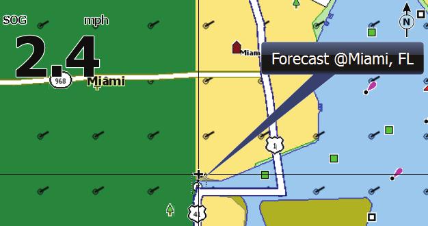 informazioni meteo dettagliate Se si tocca un'area meteo ombreggiata, viene