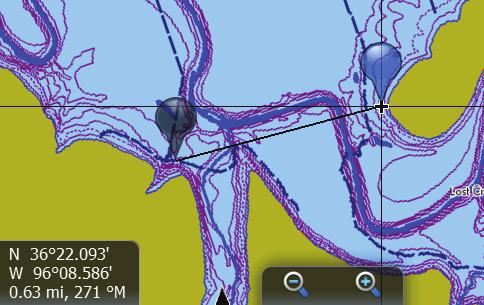 Toccare Nuovo waypoint, quindi toccare Salva. Cursore attivo ¼¼ Nota: è possibile salvare un waypoint anche premendo due volte il tasto dedicato Waypoint.