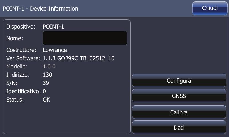 Configurazione GNSS Le opzioni GPS e GLONASS possono essere attivate contemporaneamente o singolarmente.