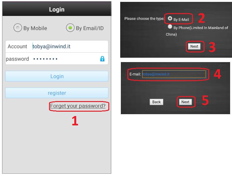 Modifica password in caso di smarrimento, per accedere all App SafeSmart Per modificare la