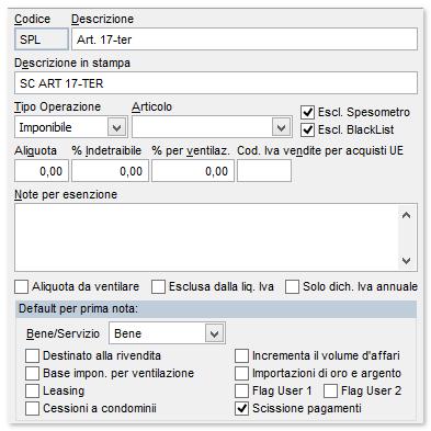 L omissione dell aliquota è possibile soltanto nel caso di abilitazione dell opzione scissione pagamenti.