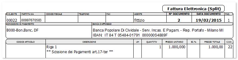 Attenzione L attivazione del meccanismo di scissione avviene attraverso l utilizzo della causale contabile adeguatamente configurata ed associata al documento e la classificazione del cliente come