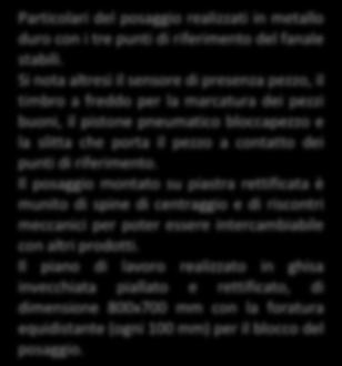 Si nota altresì il sensore di presenza pezzo, il timbro a freddo per la marcatura dei pezzi buoni, il pistone