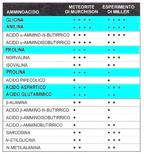 Confronto tra l esperimento di Miller e