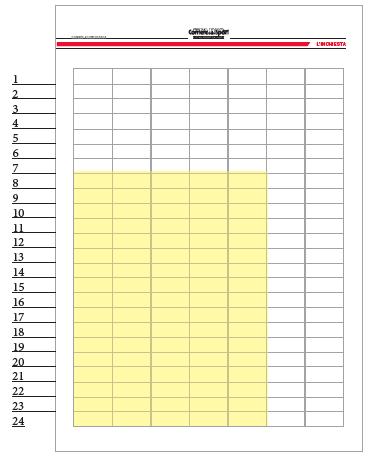 35x400 mm 1 colonna x modulo 0 + 24