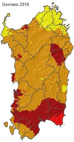 Mappe dell'indice SPI da ottobre 2015 a marzo