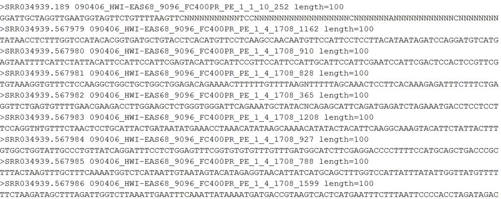 Dataset - (1) Genoma umano prodotto da (Illumina, 2015). Short sequences (seqs) sull alfabeto Σ = {A, C, G, T, N}. Dataset per il confronto tra sequenze: insiemi di reads dal DB Illumina.