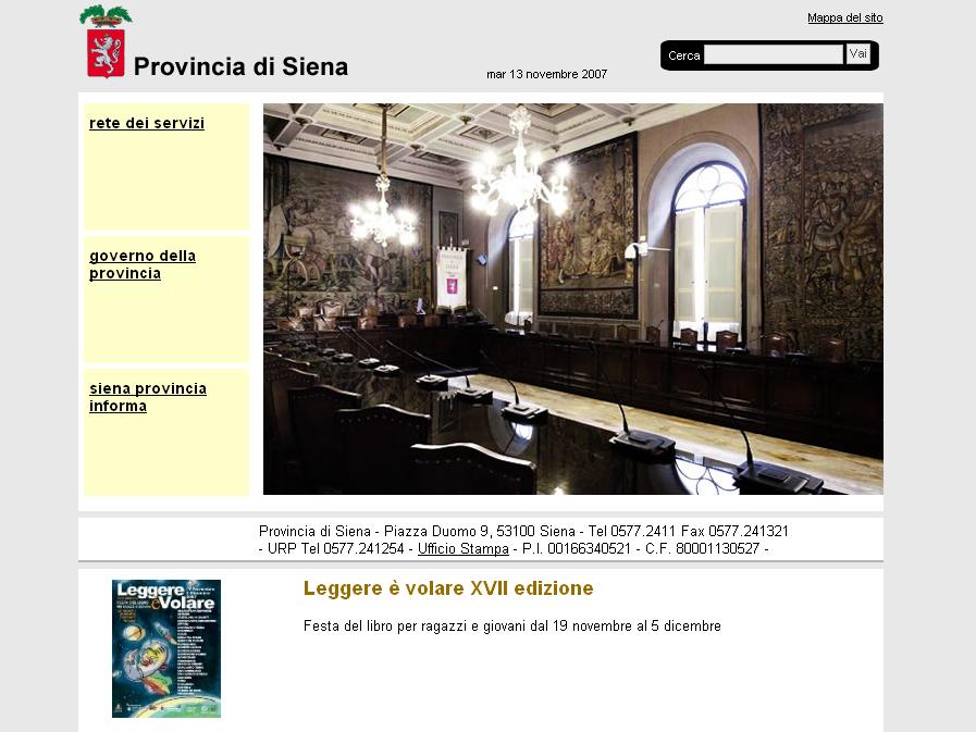 Sito web contatto immediato fra Provincia e cittadini massima accessibilità