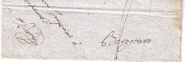 La lettera, scritta in francese, a mano su carta non intestata fu tassata dal Direttore delle Poste di