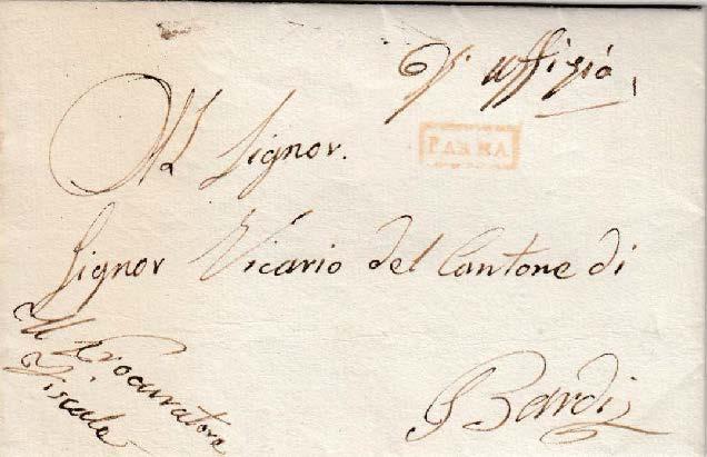 1.4 Da Maria Luigia fino al 1852 Parma, 27 Luglio 1819. Lettera diretta a Bardi, nel Circondario di Borgotaro.