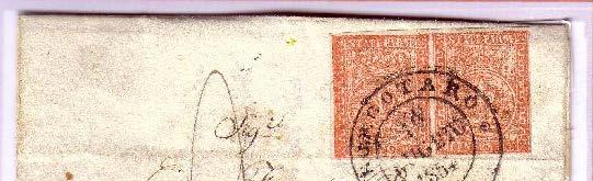 PARTE SECONDA 2.8 Lettere per il Regno di Sardegna LE VIE DI POSTA Borgotaro, 12 Luglio 1854. Lettera da Borgotaro a Sestri (Regno di Sardegna).