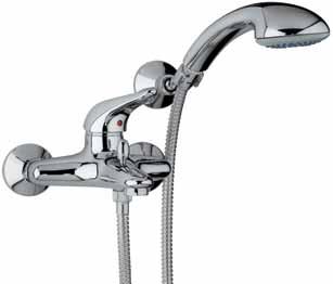 vasca esterno con doccia Duplex Single lever bath-shower mixer with adjustable shower kit Mitigeur bain-douche apparent avec garniture