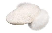 Model code B11013V Flat cap with neck flap in fox fur. Lined.