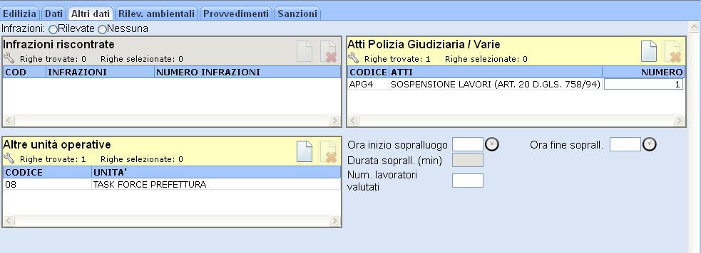 Atti Polizia Giudiziaria / Varie: qui vengono inseriti tutti i vari atti e richieste