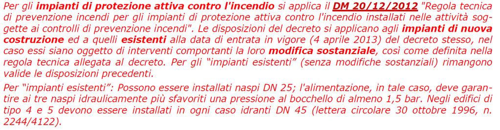 IMPIANTI DI STINZION INCNDI DI TIPO AUTOMATICO /O MANUAL INTRODUZION D.M. 26 AGOSTO