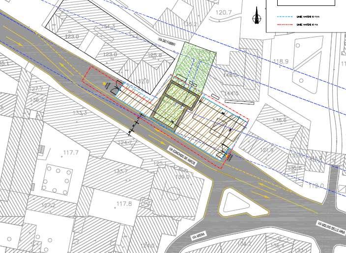 Manufatto Ticinese Attività eseguite Interventi alberature Rimozione arredi urbani e illuminazione pubblica Attività da eseguire Spostamento parziale sottoservizi